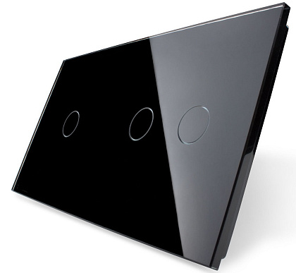 Панель для 2-х сенсорных выключателей (1+2) Черный Livolo