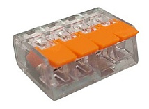 Клемма рычажковая 4 отверстия 0,2-4,0 32А SN-221414 (50шт) AWSPRODUCTS