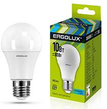 Лампа светодиодная Ergolux LED-A60-10W-E27 ЛОН 4500K 180-240В)