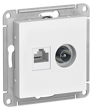 Розетка TV + RJ45 (cat. 5e) Белый AtlasDesign SE