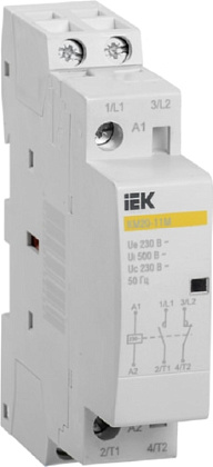 Контактор модульный КМ20-11М (кат.230V AC 20А 1но+1нз) IEK