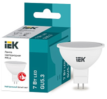 Лампа LED-MR16 eco 7Вт 230В 4000К GU5.3 630Lm IEK