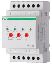 Переключатель фаз автоматический PF-451 (3ф, 16А, регулир пороги перекл. низ 150-210В) F&F
