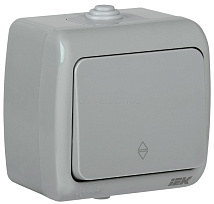 Выключатель ОУ проходной 1-кл. серый IP54 AQUATIC IEK