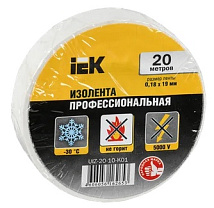 Изолента ПВХ 0,18мм х 19мм белая 20м, IEK