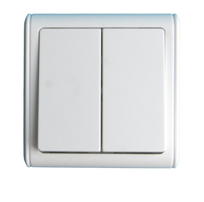 Выключатель ОУ 2-кл. белый SD-S002W "Standard" AWSproducts