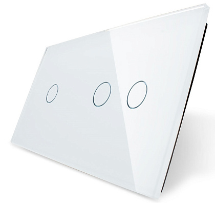 Панель для 2-х сенсорных выключателей (1+2) Белый Livolo