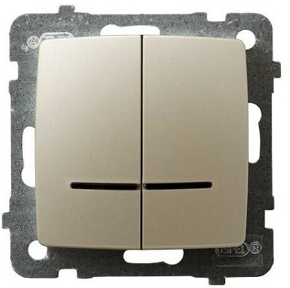 Выключатель 2 кл. LP-2SS/M/42 1501с подсветкой