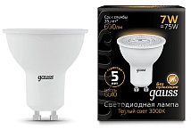 Лампа LED MR16 GU10 3000K 7Вт 600Лм Gauss