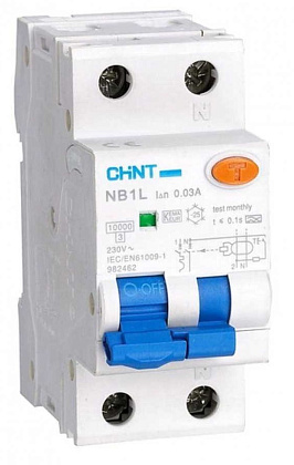 АВДТ NB1L B10/1+N 30мА, тип АС, 10кА CHINT