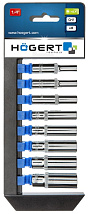 Набор головок удлиненных 50 мм 1/4", 8 шт. HOEGERT