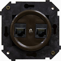 Механизм С/У розетки RJ-45 (2-я cat. 5e) Коричневый Bironi