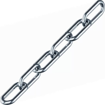 Цепь 1,5 мм длиннозвенная DIN763 цинк (боб.100м) (крат 5м) (Tech-KREP)