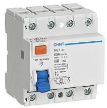 УЗО NL1-63 63/4 300mA, тип A-SI , 6kA CHINT