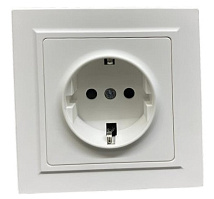 Розетка 1-я с/з белая U1A-006 SoftTouch AWSPRODUCTS