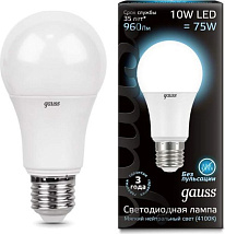 Лампа GAUSS LED A60 10W 220V E27 4100K 960Lm