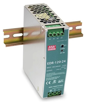 Источник питания EDR-120-24 AC/DC 24В,5А,120Вт на DIN рейку