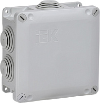 Коробка распаячная КМ для открытой проводки с крышкой на винтах 110х110х50мм IP65 6 гермовводов (RAL