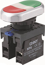 Кнопка двойная NP8-11S 1но+1нз IP65 CHINT