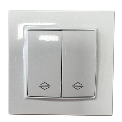 Выключатель проходной 2-кл. белый SD-P1007W "Standard" AWSproducts