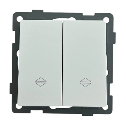 Выключатель жалюзи 2-кл. белый U1A-019 SoftTouch AWSPRODUCTS