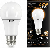 Лампа GAUSS LED A70 22W 220V E27 3000K 1560Lm