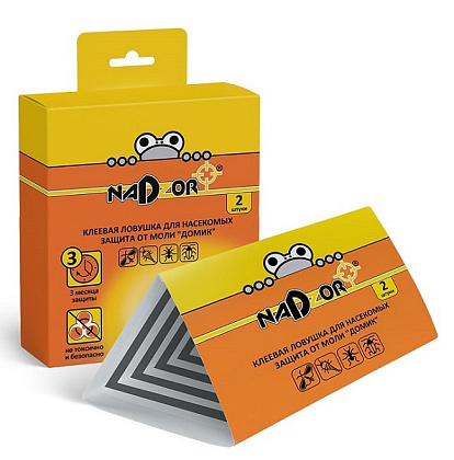 Клеевая ловушка для защиты от пищевой моли «Домик» Nadzor, ком Клеевая ловушка для защиты от пищевой моли «Домик» Nadzor, ком