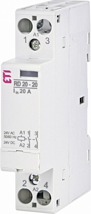 Контактор модульный RD 20-20 (кат.24V AC/DC 20А 2но) ETI