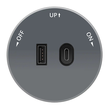 Розетка MultiTrack USB (2-я тип С+А, 3А) Графит SE