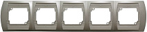 Рамка R-5JH/16 491 пятерная горизонтальная сатин