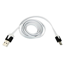 USB кабель универсальный microUSB шнур плоский 1Мбелый