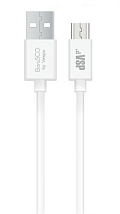Дата-кабель USB-micro USB; 2А;1м; белый Borasco