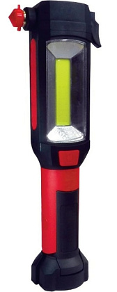 Фонарь КОСМОС KOSAu6007COB 3Вт напр. свет, 5Вт СОВ, молот.для стекла, нож дляремня, 3*ААА