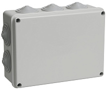 Коробка КМ41243 распаячная для о/п 190х140х70 мм IP44 (RAL7035, 10 гермовводов)