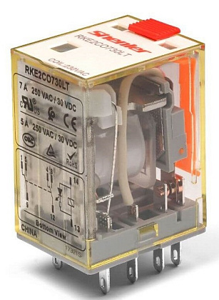 Реле RKE4CO524LT, 4CO, 5A(250VAC/30VDC), 24VAC Shenler