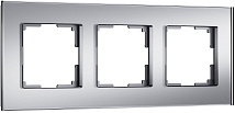 Рамка на 3 поста Senso (серебряный, стекло soft-touch)