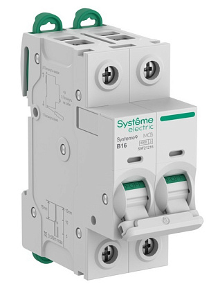 Автоматический выключатель Systeme9 B16/2 6kA SE