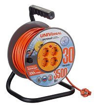 Удлинитель на катушке 4гн. 30м с/з ПВС 3x1,5mm2 ВЕМ-250 UNIVersal