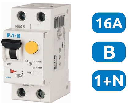 Автомат с УЗО PFL6-16/1N/B/003