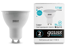 Лампа Gauss Elementary LED GU10 11W 220V 4100K 850Lm