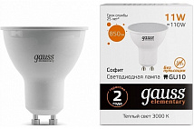 Лампа Gauss Elementary LED GU10 11W 220V 3000K 850Lm