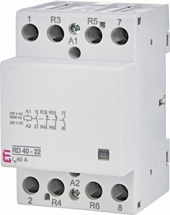 Контактор модульный RD 40-22 (кат.230V AC/DC 40А 2но+2нз) ETI