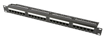 Патч-панель 19", 1U, 24 порта, Cat.6A (КлассEA), 500МГц,, RJ45/8P8C, Dual IDC, RIPO с задним кабельн