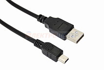 Шнур  mini USB (male) - USB-A (male)  0.2M  черный  REXANT