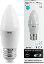 Лампа LED C35 E27 4100К 6Вт 450Лм Elementary Gauss