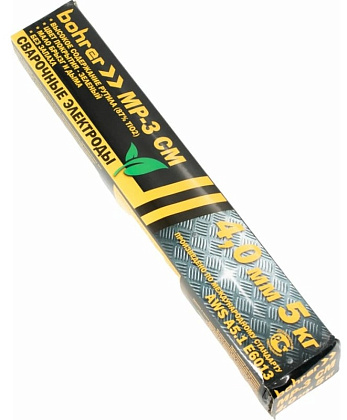 Электроды Bohrer МР-3 СМ d=4.0 мм (зеленые, натуральный рутил (87%TiO2), мало брызг и дыма, без запа