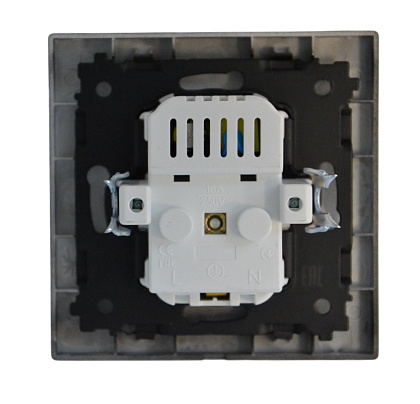 Розетка 1-я с/з с USB (5В, 2.1А) чёрная SD-P1017B AWSPRODUCTS