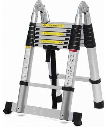 Лестница алюминиевая телескопическая (7+7) ступ двухсторон. (ALUMET)