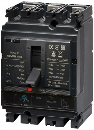 Авт. выключатель NBS-TMS 160/3L 160A 3P ETI