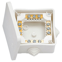 Коробка с клеммными колодками для открытой проводки IP44 (80*80*41,5мм), КМ-222